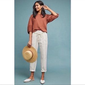 ANTHROPOLOGIE Seashore Striped Pants Size M